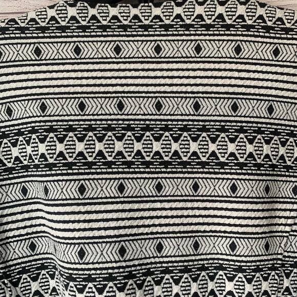 Jack Black and White Geometric Pattern Blazer Jacket Open Front Aztec Size Large - Picture 13 of 14